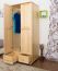 Kleiderschrank Holz natur 012 - Abmessung 190 x 80 x 60 cm (H x B x T)