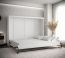 Schrankbett Namsan 04 horizontal, Farbe: Weiß matt / Braun Old Style - Liegefläche: 160 x 200 cm (B x L)
