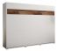 Schrankbett Namsan 04 horizontal, Farbe: Weiß matt / Braun Old Style - Liegefläche: 160 x 200 cm (B x L)