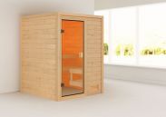 Sauna "Eivind" mit bronzierter Tür - Farbe: Natur - 145 x 145 x 187 cm (B x T x H)