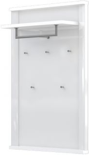 Garderobe Sili 03, Farbe: Weiß - Abmessungen: 121 x 80 x 29 cm (H x B x T)