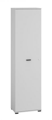 Büroschrank / Kleiderschrank Toivala 05, Farbe: Hellgrau - Abmessungen: 204 x 55 x 34 cm (H x B x T), mit 1 Tür und 2 Fächern