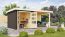 Gartenhaus SET mit Pultdach inkl. Anbaudach & Rückwand, Farbe: Terragrau, Grundfläche: 4,84 m²