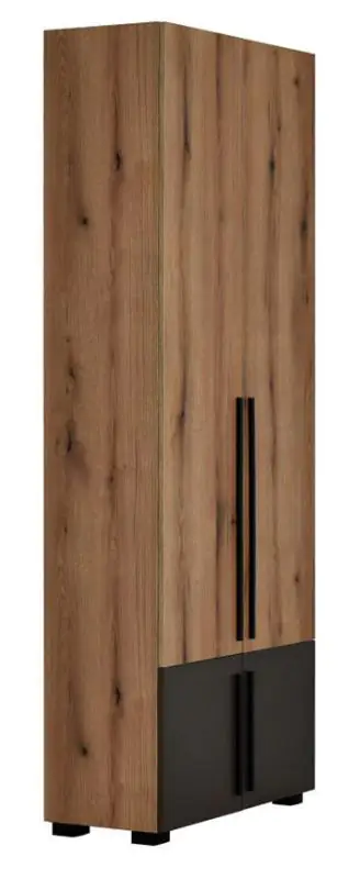 Schmaler 80 cm breiter Kleiderschrank mit 4 Türen | Farbe: Eiche Abbildung