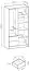 Kleiderschrank mit fünf Fächer Leeds 23, Farbe: Grau - Abmessungen: 200 x 105 x 51 cm (H x B x T)