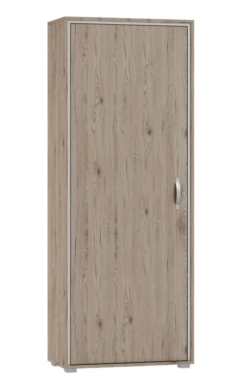 Schrank Cianjur 14, Farbe: Eiche / Weiß - Abmessungen: 209 x 60 x 40 cm (H x B x T)