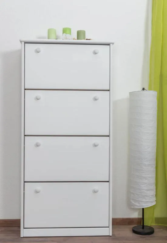 Schuhschrank massiv weiß