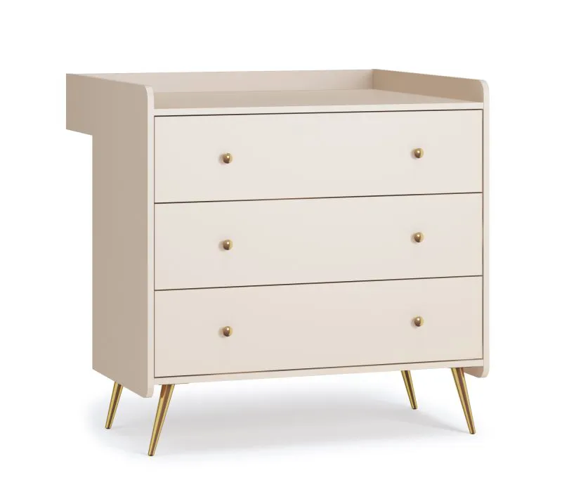 Babyzimmer Wickelaufsatz für Kommode Knut 01 | Farbe: Beige | Maße: 90 x 26,5 x 15 cm | Kinderzimmer