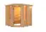 Sauna "Enania" mit bronzierter Tür und Kranz - Farbe: Natur - 224 x 210 x 206 cm (B x T x H)