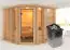 Sauna "Heline" SET mit bronzierter Tür & Ofen 9 kW - 259 x 245 x 206 cm (B x T x H)