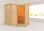Sauna "Tjara 1" mit Kranz - Farbe: Natur - 221 x 198 x 212 cm (B x T x H)