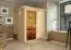 Sauna "Joran" mit bronzierter Tür und Kranz - Farbe: Natur - 165 x 165 x 202 cm (B x T x H)