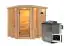 Sauna "Enania" SET mit bronzierter Tür und Kranz  mit Ofen BIO 9 kW - 224 x 210 x 206 cm (B x T x H)