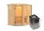 Sauna "Bjarki 1" SET mit bronzierter Tür und Kranz  mit Ofen 9 kW - 210 x 165 x 202 cm (B x T x H)