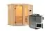 Sauna "Bjarki 1" SET mit bronzierter Tür und Kranz  mit Ofen BIO 9 kW - 210 x 165 x 202 cm (B x T x H)