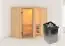 Sauna "Bjarki 1" SET mit bronzierter Tür - Farbe: Natur, Ofen 9 kW Edelstahl. - 196 x 151 x 198 cm (B x T x H)