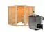 Sauna "Alvara" SET mit bronzierter Tür - Farbe: Natur, Ofen BIO 9 kW mit - 231 x 196 x 198 cm (B x T x H)