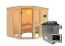 Sauna "Tjelvar 3" SET mit bronzierter Tür und Ofen externe Steuerung easy 9 kW - 231 x 196 x 198 cm (B x T x H)