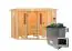 Infrarotkabine "Alvara" SET mit bronzierter Tür und Kranz - Farbe: Natur, Ofen externe Steuerung easy 9 kW - 245 x 245 x 202 cm (B x T x H)