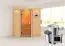 Sauna "Henrik" SET mit bronzierter Tür und Kranz - Farbe: Natur, Ofen externe Steuerung easy 3,6 kW - 173 x 159 x 191 cm (B x T x H)