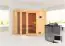 Sauna "Solveig" SET mit bronzierter Tür und Kranz - Farbe: Natur, Ofen BIO 9 kW - 264 x 198 x 212 cm (B x T x H)