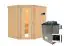 Sauna "Hanko" SET mit Energiespartür - Farbe: Natur, Ofen externe Steuerung easy 9 kW - 196 x 170 x 198 cm (B x T x H)