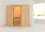Sauna "Eetu" mit Klarglastür - Farbe: Natur - 151 x 151 x 198 cm (B x T x H)