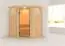 Sauna "Eetu" mit Klarglastür und Kranz - Farbe: Natur - 165 x 165 x 202 cm (B x T x H)