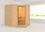 Sauna "Tjara 1" mit Klarglastür - Farbe: Natur - 193 x 184 x 209 cm (B x T x H)