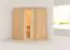 Sauna "Loran" mit Energiespartür - Farbe: Natur - 151 x 151 x 198 cm (B x T x H)