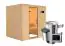 Sauna "Agnar" SET mit Klarglastür - Farbe: Natur, Ofen externe Steuerung easy 3,6 kW - 196 x 170 x 198 cm (B x T x H)