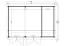 Doppelgarage H171 mit Schwingtor & Abstellraum | 38.76 m² | 70 mm Blockbohlen | Naturbelassen | inkl. Isolierverglasung