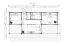 Ferienhaus F54 mit 5 Räumen & überdachter Terrasse | 44,3 m² | 92 mm Blockbohlen | Naturbelassen | inkl. Fußboden & Isolierverglasung