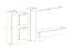 Wohnwand im stylischen Design Balestrand 95, Farbe: Eiche Wotan / Grau - Abmessungen: 180 x 330 x 40 cm (H x B x T), mit Push-to-open Funktion
