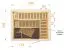 Elementsauna Kawir 68 mm mit Dachkranz - Außenmaße (B x T x H): 244 x 194 x 199 cm