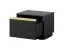 Nachtkommode mit einer Schublade Finghall 13, Farbe: Schwarz, Soft-Close-Funktion, hängend montierbar, ABS-Kantenschutz, Griff: Gold, Front: gerillt