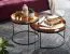 Wohnzimmetisch 2er Set, Farbe: Gold / Schwarz - Abmessungen: 56 x 56 x 33 cm und 46 x 46 x 41 cm (B x T x H) mit abnehmbarem Tablett