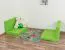 Sitzkissen 2er-Set für Kinderbett / Etagenbett / Funktionsbett Tim - Farbe: Grün
