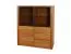 Vitrine Jussara 02, Farbe: Natur, Eiche teilmassiv - 150 x 124 x 42 cm (H x B x T)