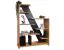 Regal "Lipik" 04, Farbe: Eiche / Schwarz, teilmassiv - Abmessungen: 150 x 120 x 36 cm (H x B x T)