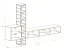Schlichte Wohnwand mit großen Bücherregal Valand 21, Farbe: Weiß / Schwarz - Abmessungen: 175 x 270 x 40 cm (H x B x T), mit Push-to-open Funktion