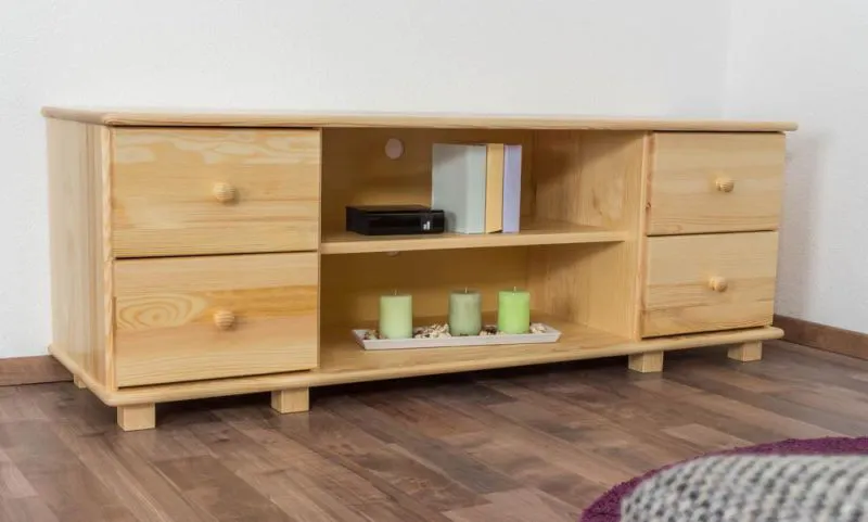 TV-Lowboard Massivholz Farbe: Natur 55x156x47 cm  Abbildung