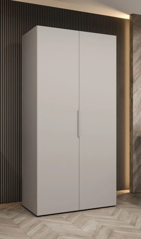 Drehtürenschrank mit 1 Meter breite Korab 10, Farbe: Kaschmir, zwei Türen, Soft-Close-Funktion, ein Fach, Griffe: Kaschmir, eine Kleiderstange, Kleiderschrank
