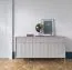 Kommode mit drei Schubladen Worthing 53, Farbe: Grau / Gold - Abmessungen: 83 x 154 x 39 cm (H x B x T)
