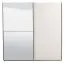 Schwebetürenschrank Bogati 02, eine Spiegeltür, zwei Kleiderstangen, Farbe: Weiß / Weiß Hochglanz, Maße: 210 x 217 x 62,5 cm, für Schlafzimmer