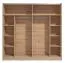 Zweitüriger Schwebetürenschrank mit einer Spiegeltür Palanka 06, Farbe: Weiß Hochglanz / Eiche Artisan, zwei Kleiderstangen, 10 Fächer, Maße: 210 x 217 x 62,5 cm