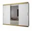 Großer Schiebetürenschrank mit Spiegel Bernina 16, Weiß Matt, 2 Kleiderstangen, Maße: 200 x 250 x 62 cm, Griffe: Gold, Führungen aus Aluminium