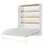 Schlafzimmer Komplett - Set B Nalut | 6-teilig | in Eiche / Weiß | Schrankbett 160 x 200 cm mit LED-Beleuchtung | Kleiderschrank | Kommode | weiße Metallgriffe