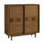 Kommode | Sideboard | Eiche Karamell | 109 x 43 x 111 cm | 2 Schiebetüren | Schiebetürsystem mit Schließdämpfung | 3 Einlegeböden | 5 Fächer | 2 Schubladen | Inginele 03