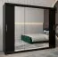 Großer 250 cm breiter Kleiderschrank mit 10 Fächern und 3 Türen | Farbe: Schwarz Abbildung